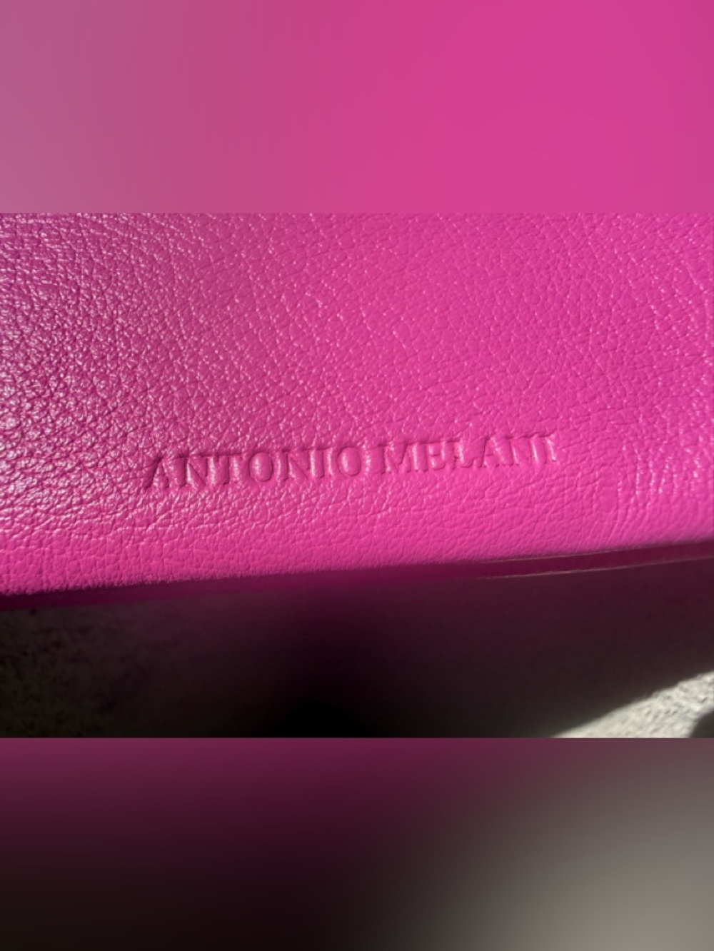 Antonio Melani Fuchsia Pebbled Leather Wristlet Clutch - Picture 3 of 4